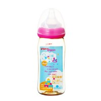 Pigeon 日本原装进口 贝亲母乳实感PPSU塑料宽口径奶瓶 塑料奶瓶 240ml - 粉色