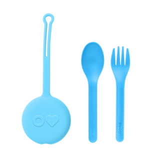 OmiePod & Fork, Spoon Set  - Capri Blue 